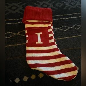 Target Wondershop Red and White Initial Christmas Stocking - I